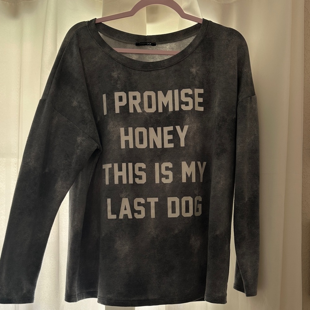 Gray Graphic Long Sleeve Shirt